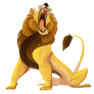 Lion roaring